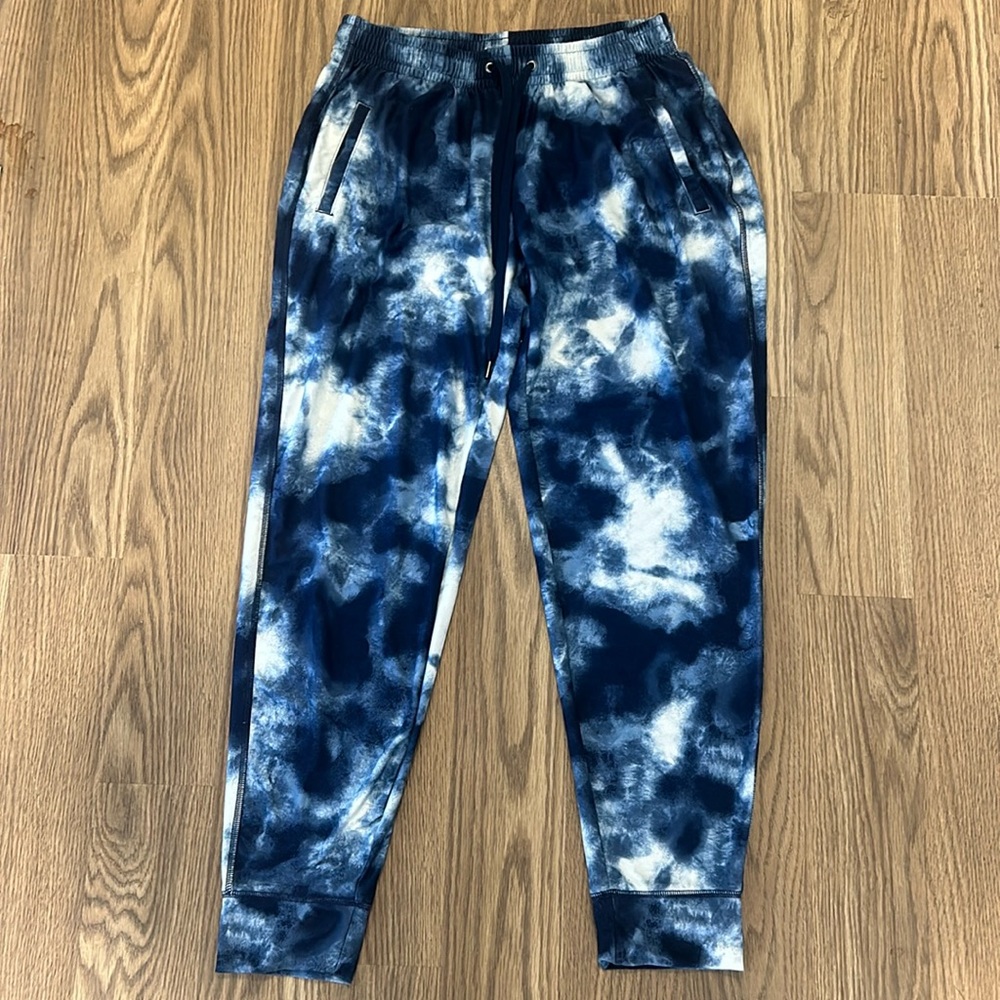 Old Navy, joggers, blue and white